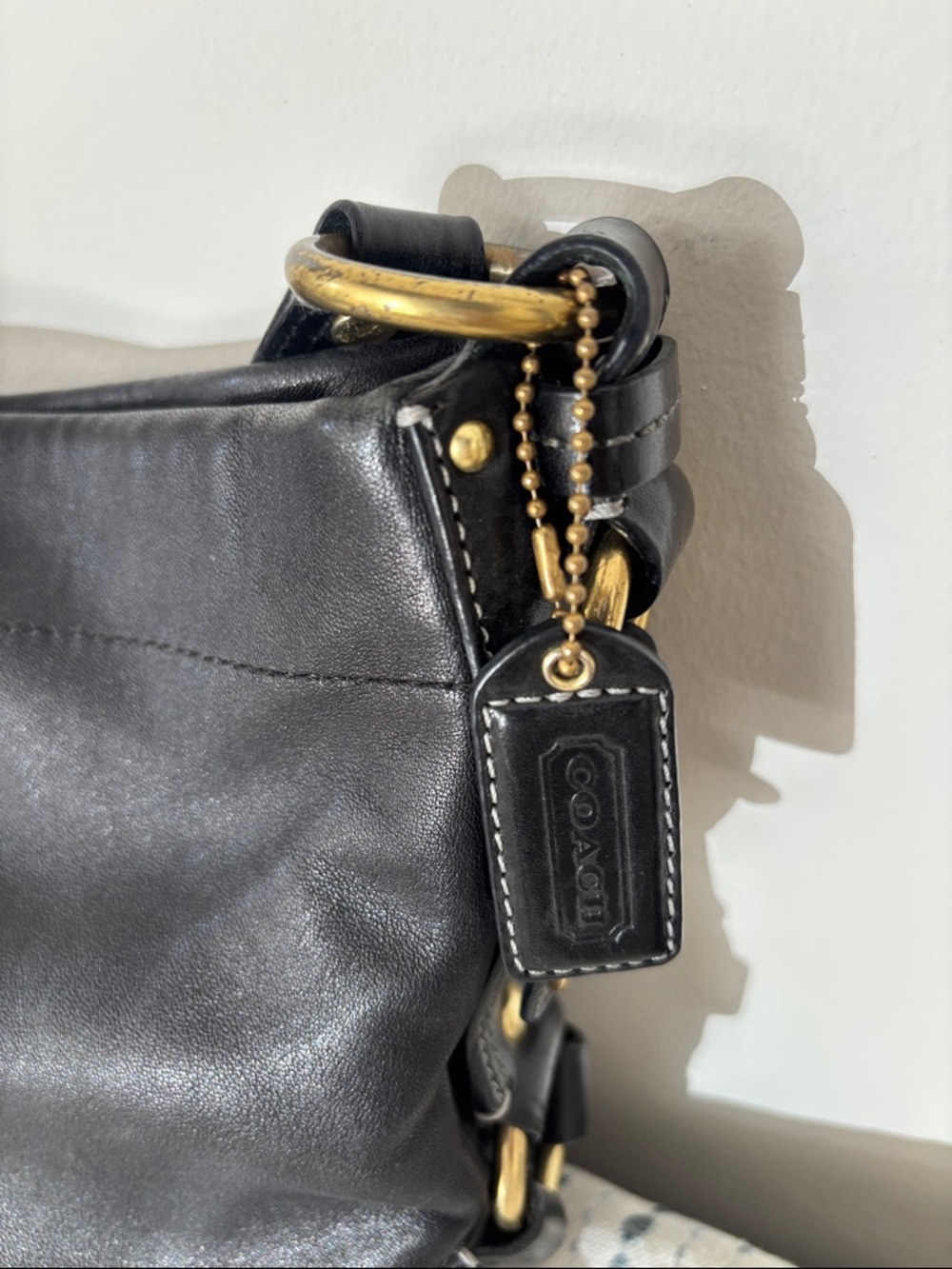 Coach Carly Hobo Black Leather Shoulder Bag Purse 10615 - Picture 3 of 11